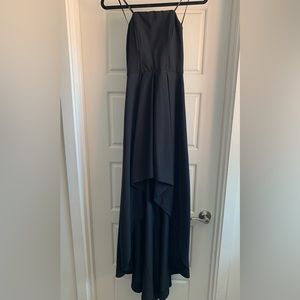 Strapless High to Low Black Dress